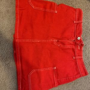 PacSun red contrast stitch skirt
